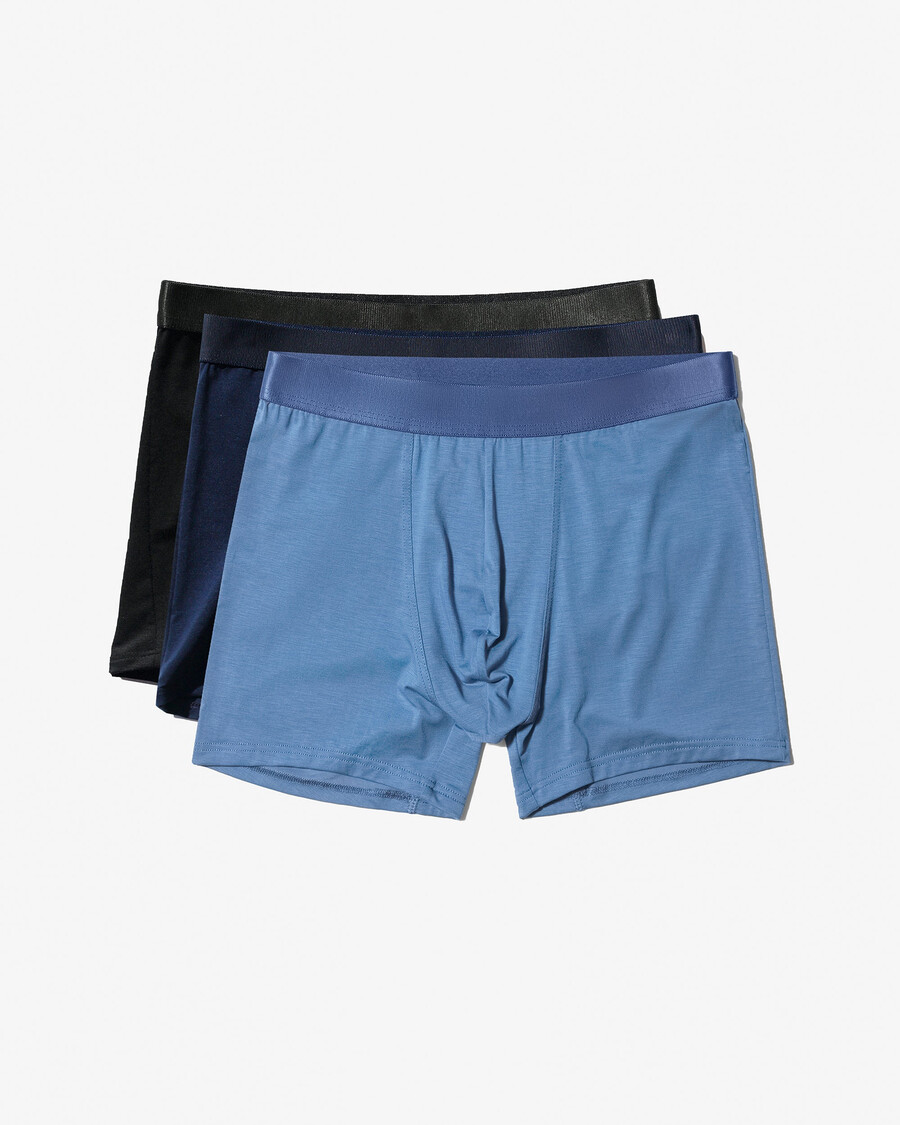 3er-pack herren-boxershorts in schwarz dunkelblau und azurblau jetzt kaufen — cdlp