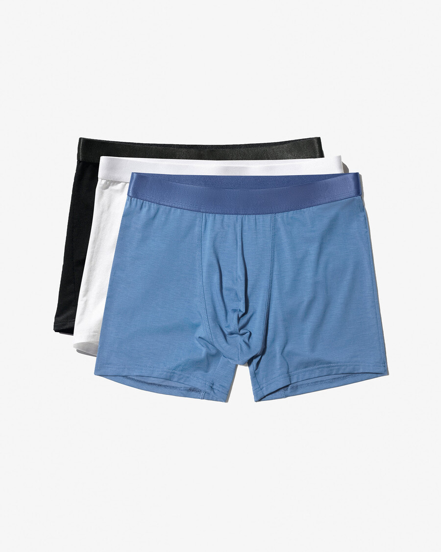 3er-pack herren-boxershorts in schwarz weiß und azurblau jetzt kaufen — cdlp