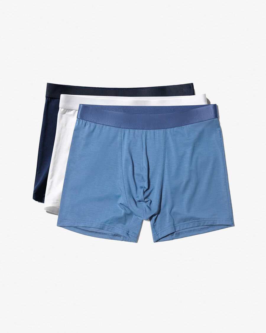 3er-pack herren-boxershorts in weiß dunkelblau und azurblau jetzt kaufen — cdlp