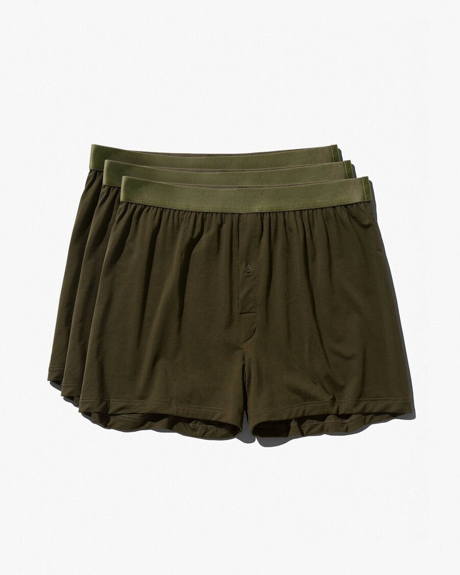 3 herren-boxershorts in olivgrün jetzt kaufen — cdlp