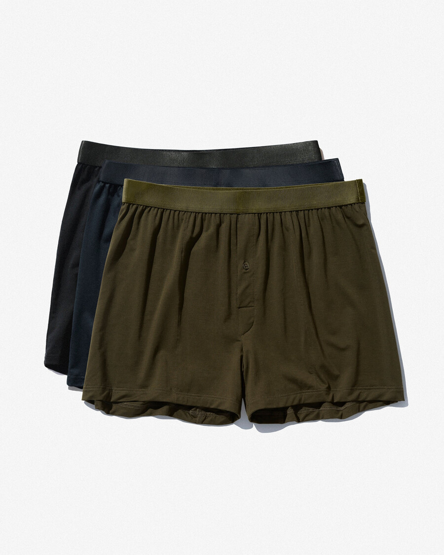 3 herren-boxershorts in schwarz olivgrün und dunkelblau jetzt kaufen — cdlp
