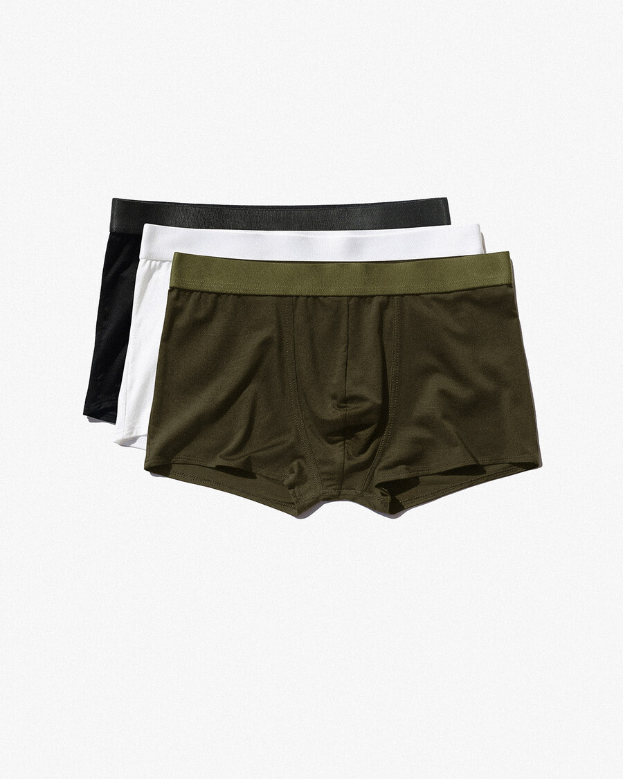 3er-pack herren-boxershorts in schwarz weiß und olivgrün jetzt kaufen — cdlp