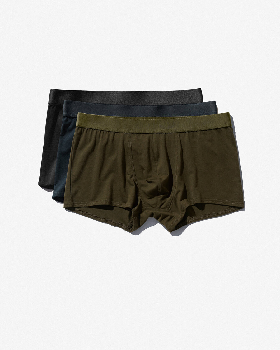 3er-pack herren-boxershorts in schwarz olivgrün und dunkelblau jetzt kaufen — cdlp