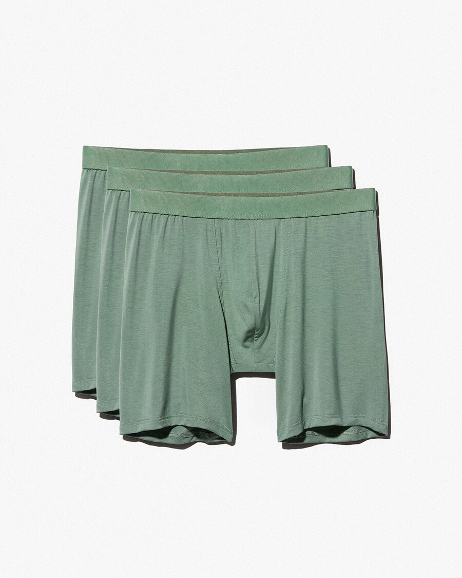 3 x herren-boxershorts lang in salbeigrün jetzt kaufen — cdlp