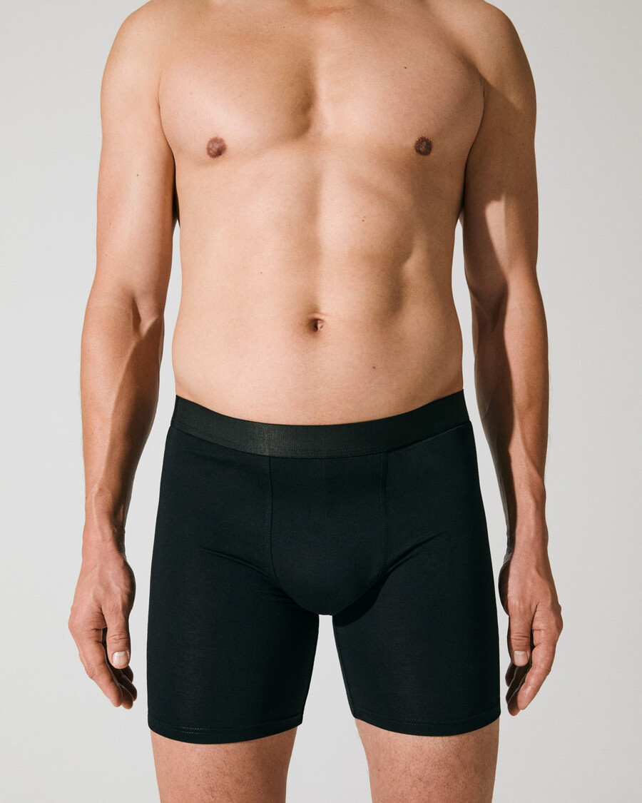 3 x herren-boxershorts lang in schwarz dunkelblau und salbei jetzt kaufen — cdlp