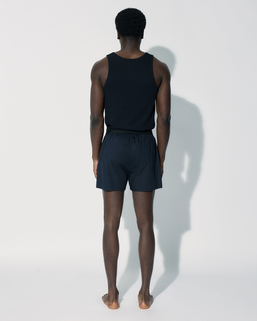 klassische herren-boxershorts aus baumwolle in marineblau jetzt kaufen — cdlp