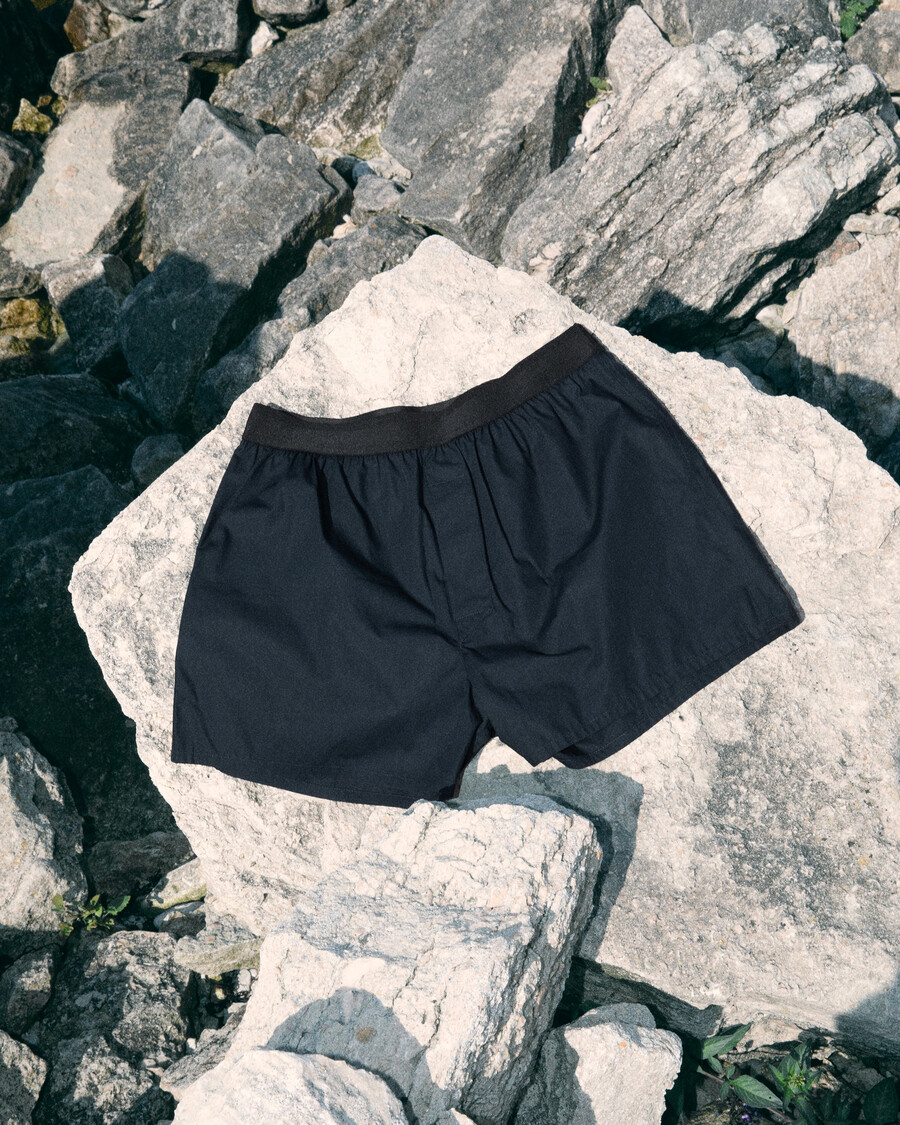 klassische herren-boxershorts aus baumwolle in marineblau jetzt kaufen — cdlp