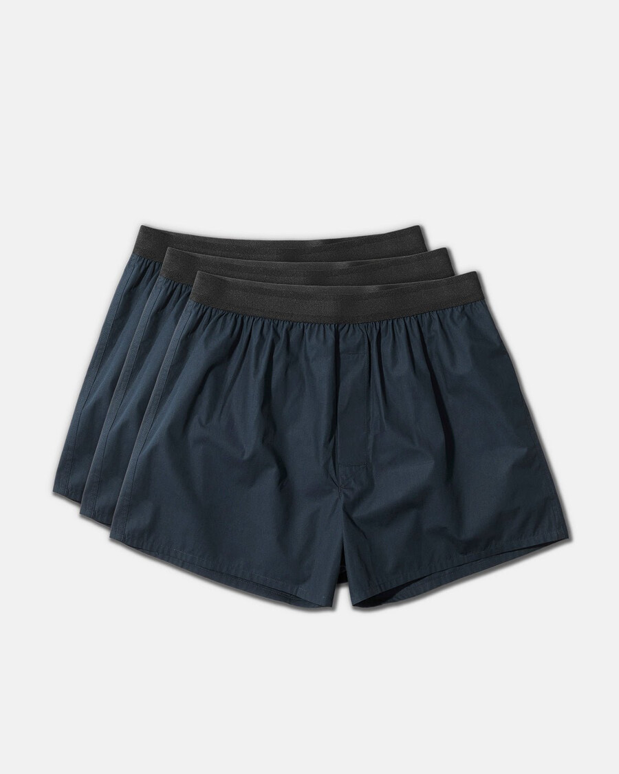 klassische herren-boxershorts aus baumwolle in marineblau jetzt kaufen — cdlp