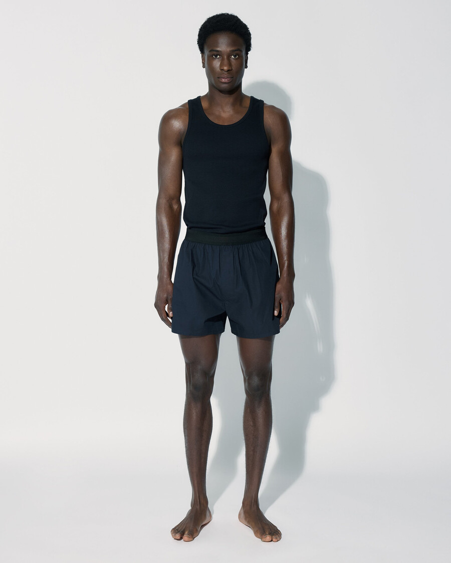 klassische herren-boxershorts aus baumwolle in marineblau jetzt kaufen — cdlp