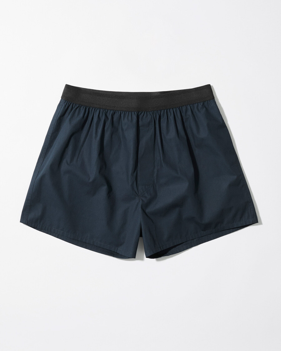 klassische herren-boxershorts aus baumwolle in marineblau jetzt kaufen — cdlp