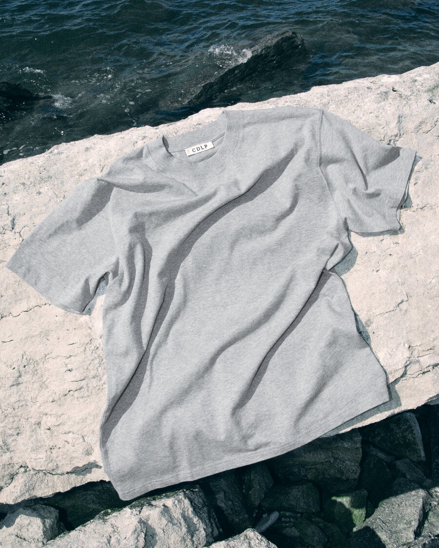 lässiges herren-t-shirt aus baumwolle in graumeliert jetzt kaufen — cdlp
