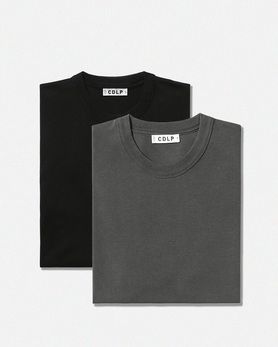 2 × herren-t-shirt schwere qualität in anthrazit und schwarz jetzt kaufen — cdlp