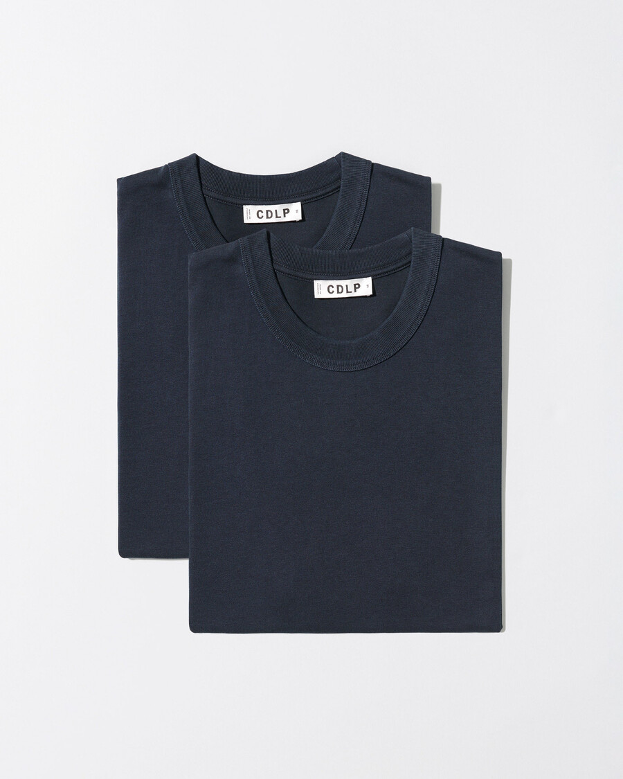 2 × herren-t-shirt schwere qualität in dunkelblau jetzt kaufen — cdlp