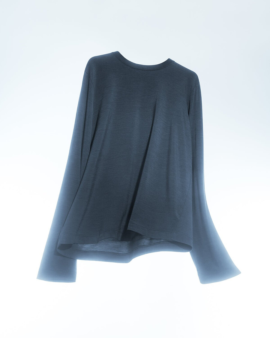 herren-langarmshirt aus merinowolle in graumeliert shop—cdlp