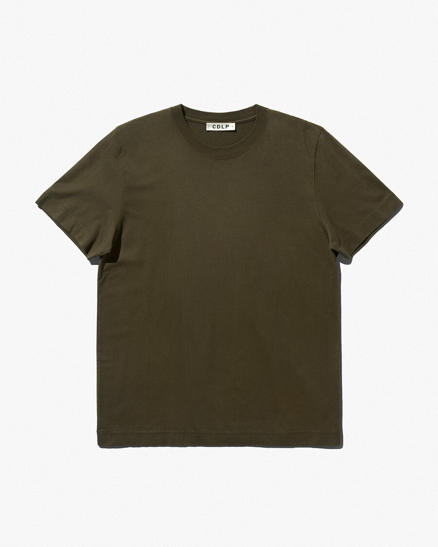 3 x herren-t-shirt mittelschwer in olivgrün jetzt kaufen — cdlp