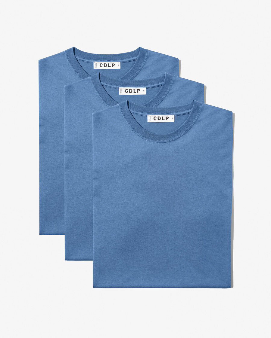 3 × herren-t-shirt mittelschwer in azurblau jetzt kaufen — cdlp