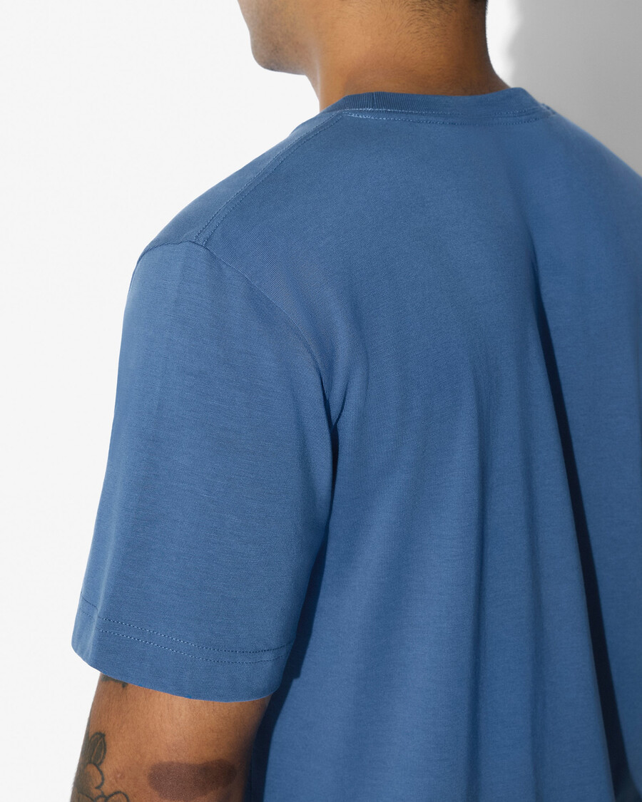 2 x herren-t-shirt mittelschwer in weiß und azurblau shop—cdlp
