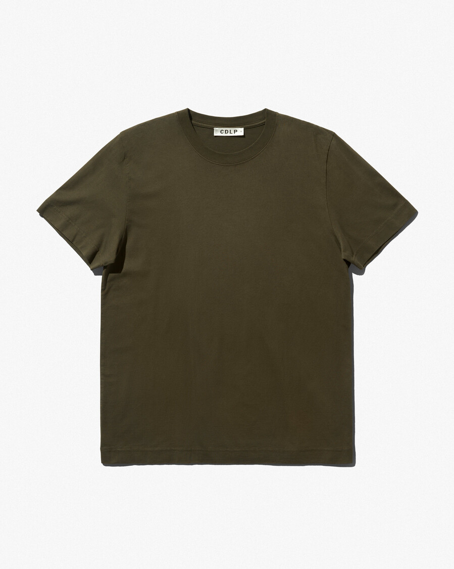 2 x herren-t-shirt mittelschwer in weiß und olivgrün shop—cdlp