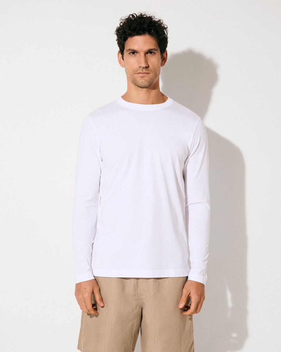 weißes mittelschweres herren-langarmshirt shop — cdlp