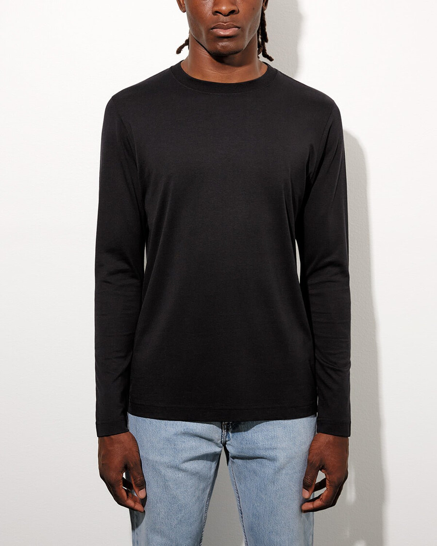 2 x herren-langarmshirt mittelschwer in schwarz und weiß jetzt kaufen — cdlp