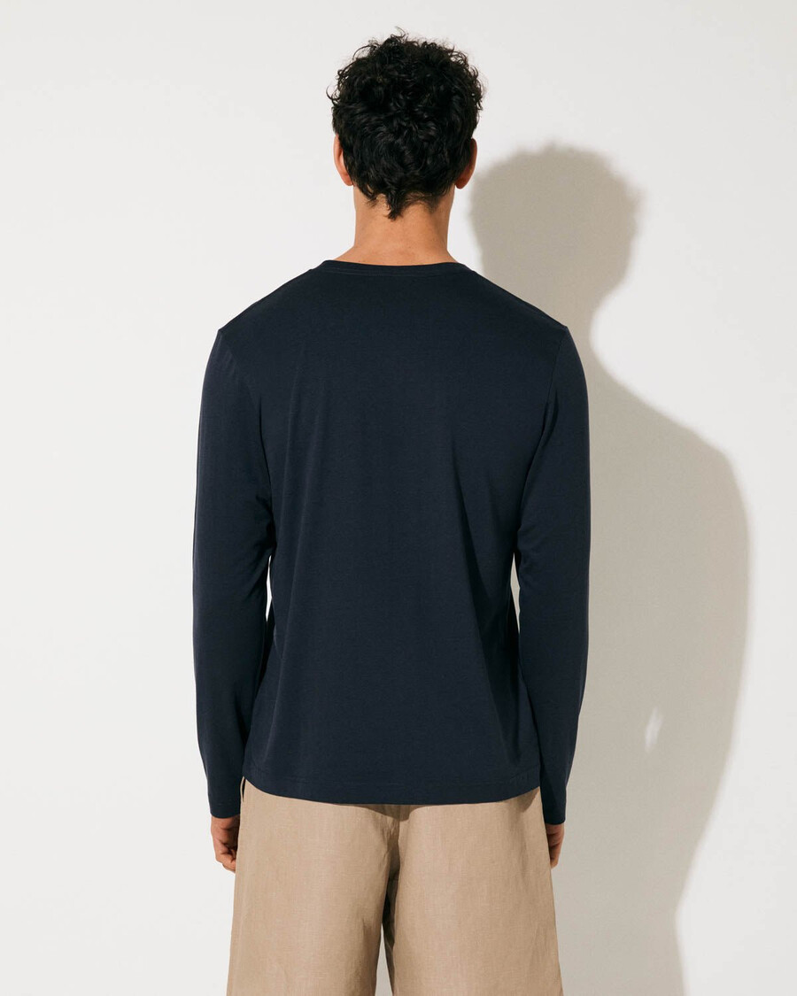 mittelschweres herren-langarmshirt in dunkelblau shop—cdlp