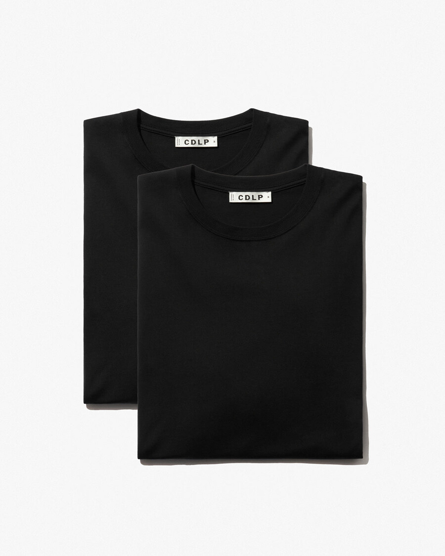 2 x mittelschweres langarm-t-shirt in schwarz shop—cdlp