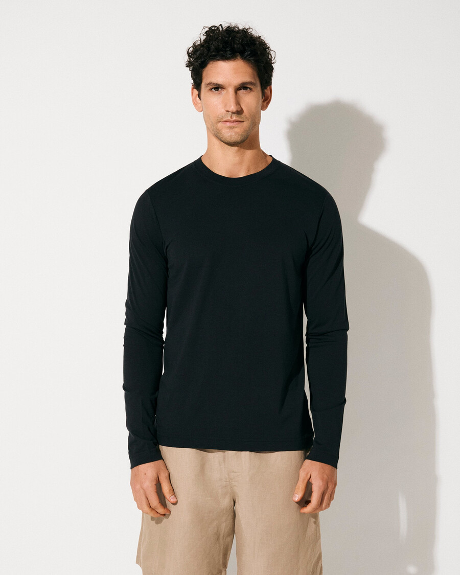 schwarzes mittelschweres herren-langarmshirt shop — cdlp