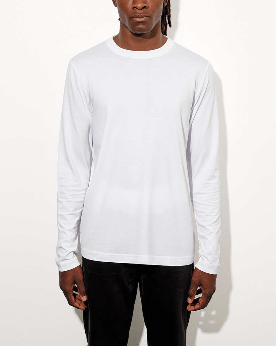 x herren-langarmshirt mittelschwer in weiß shop—cdlp