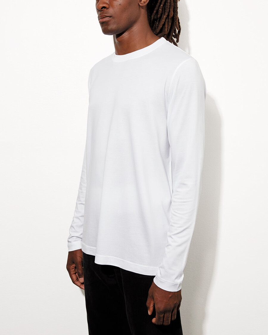 x herren-langarmshirt mittelschwer in weiß shop—cdlp