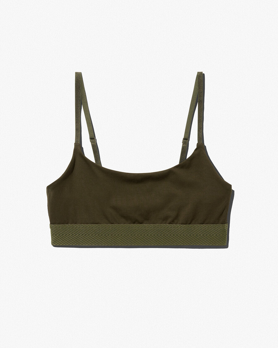 damen-bralette mit rundhalsausschnitt in olivgrün jetzt shoppen — cdlp