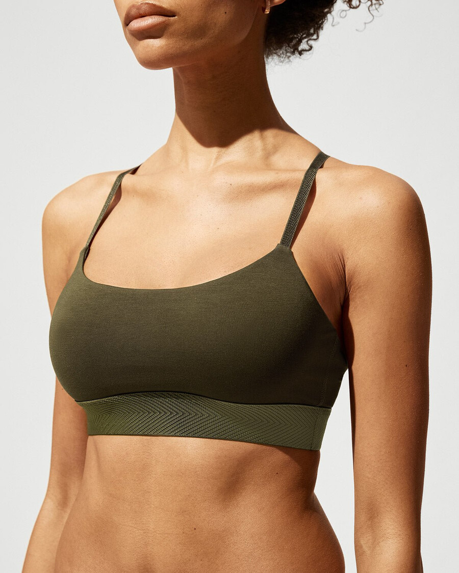 damen-bralette mit rundhalsausschnitt in olivgrün jetzt shoppen — cdlp