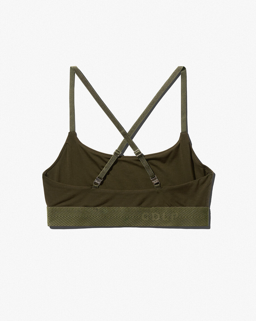 damen-bralette mit rundhalsausschnitt in olivgrün jetzt shoppen — cdlp