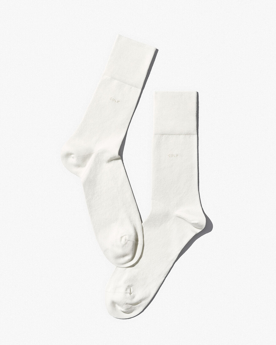6 x unisex-baumwollsocken mittellang in weiß shop — cdlp