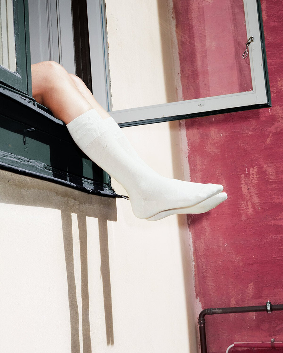6 x unisex-baumwollsocken mittellang in weiß shop — cdlp