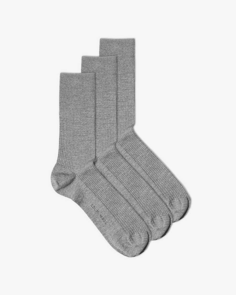 3 x herren-rippsocken aus wolle mittellang grau meliert jetzt kaufen — cdlpey