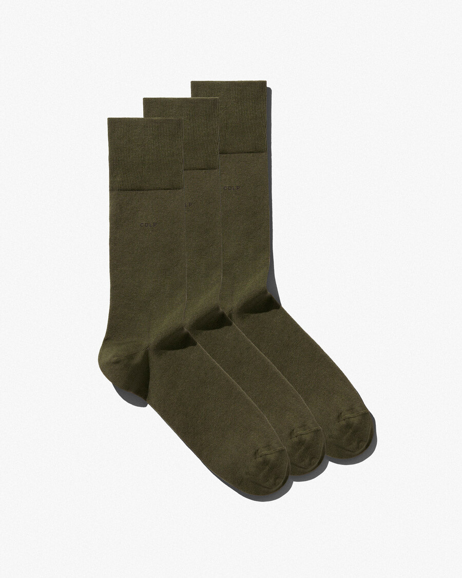 3 x mittellange socken in olivgrün jetzt kaufen — cdlp