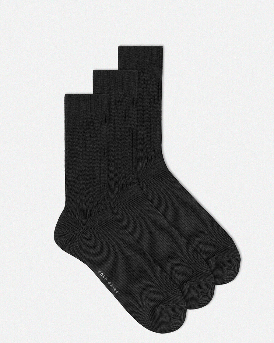 3 x unisex-tennissocken in schwarz mittellang shop — cdlp