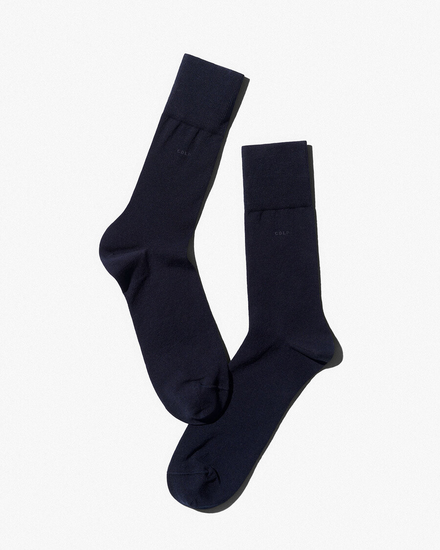 unisex-baumwollsocken in dunkelblau mittellang shop — cdlp