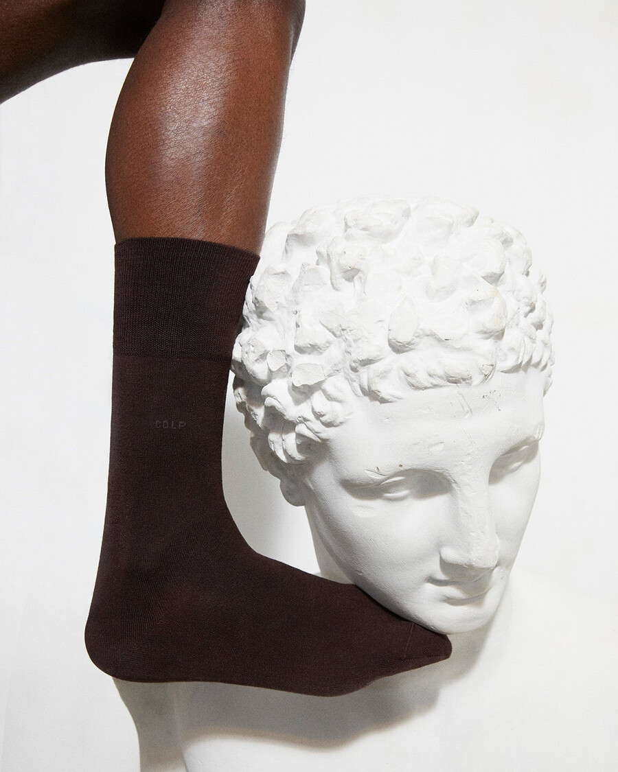 unisex-baumwollsocken mittellang dunkelbraun shop — cdlp