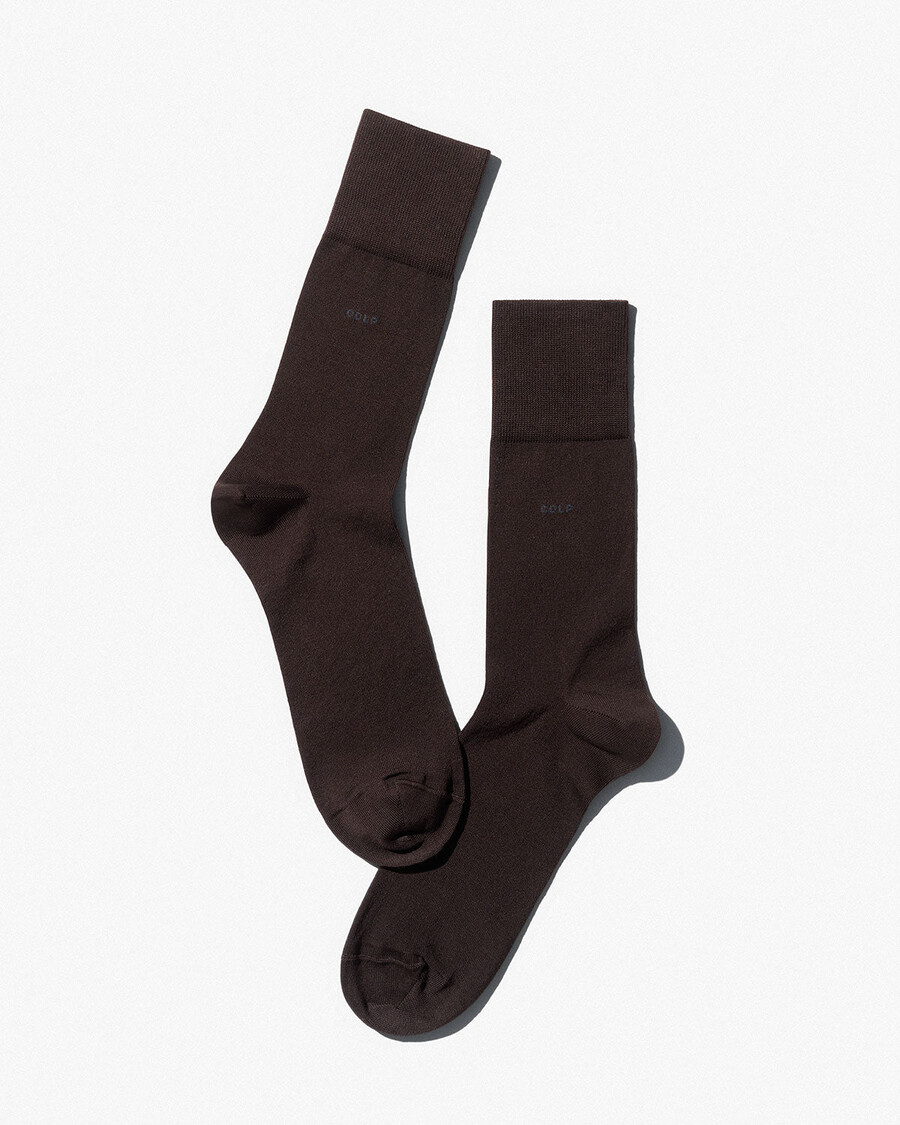 6 x unisex-baumwollsocken mittellang in dunkelbraun shop—cdlp