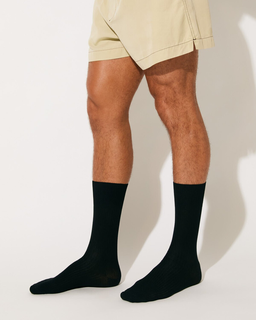 6 x unisex-baumwollsocken mittellang in schwarz shop — cdlp