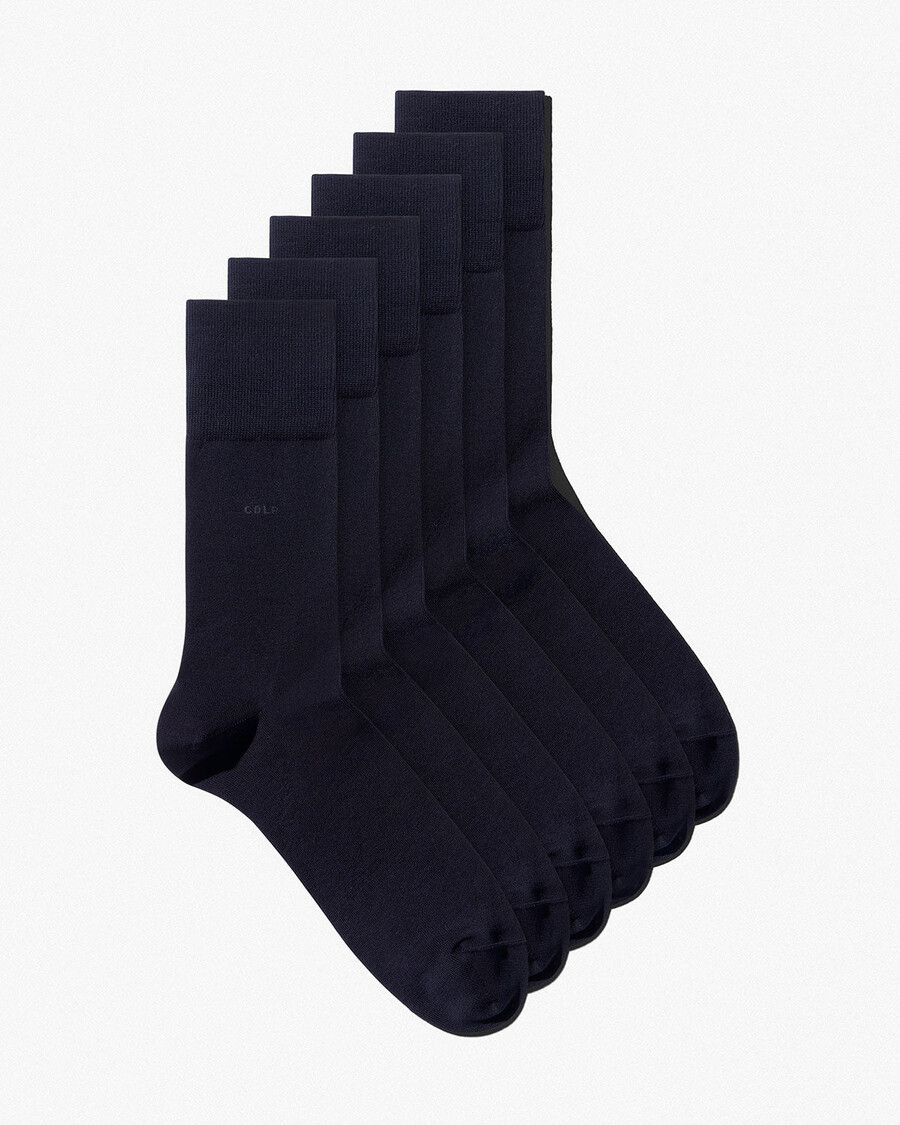 6 x unisex-baumwollsocken mittellang in dunkelblau shop—cdlp