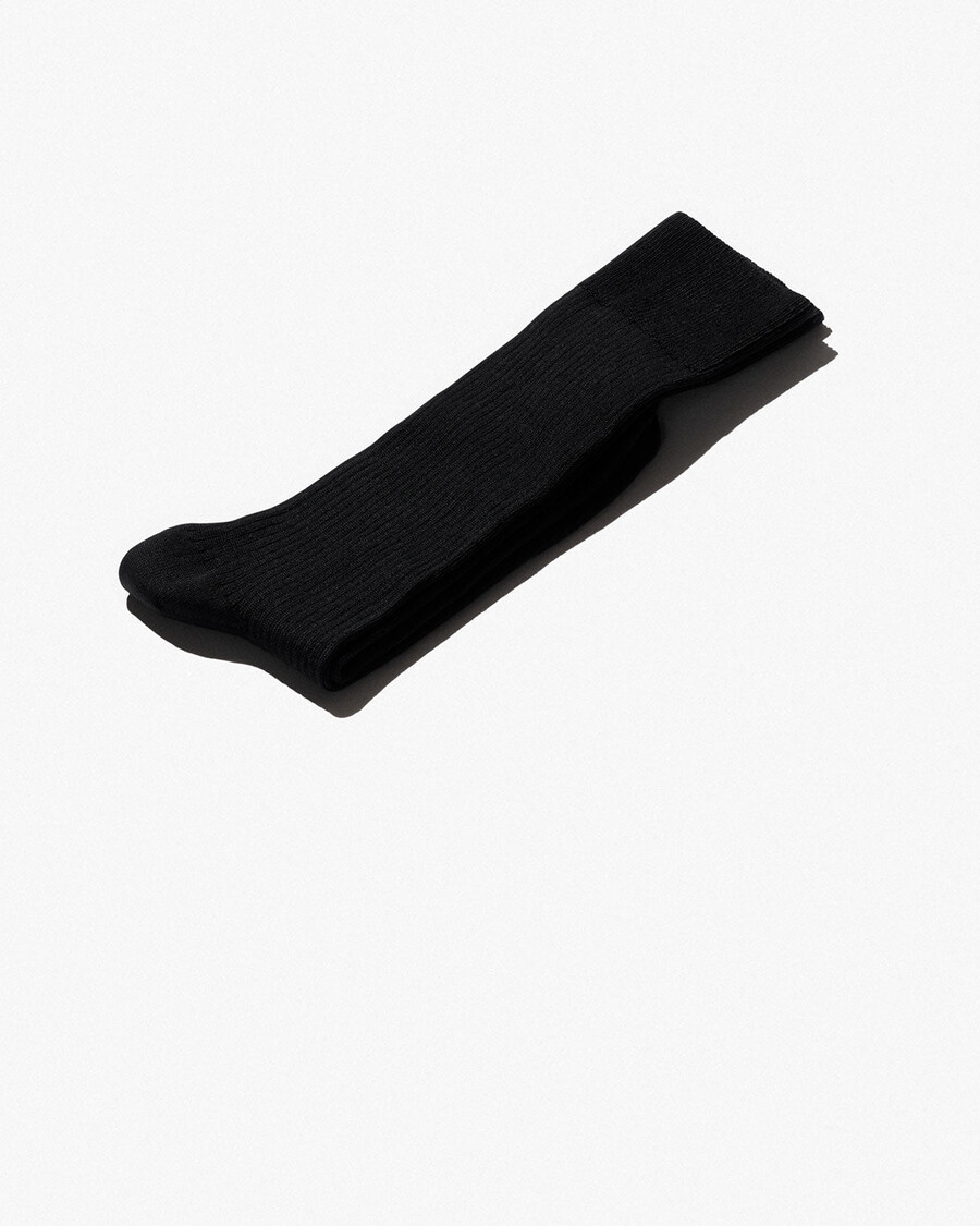 6 x schwarze mittellange damen-rippsocken aus baumwolle shop—cdlp