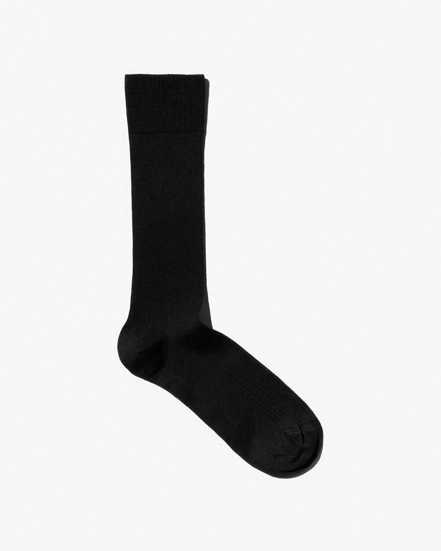 6 x schwarze mittellange damen-rippsocken aus baumwolle shop—cdlp