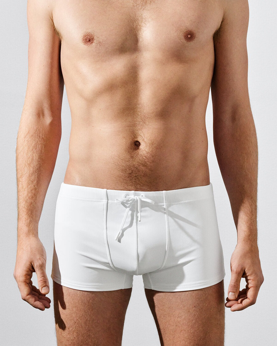 herren-badehose mit kastenförmigem schnitt in optikweiß jetzt kaufen — cdlp