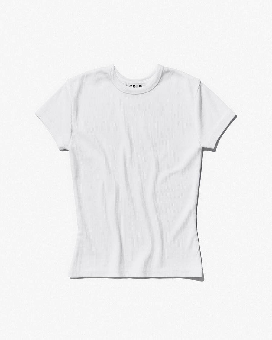 weißes damen-rippstrick-t-shirt jetzt shoppen — cdlp