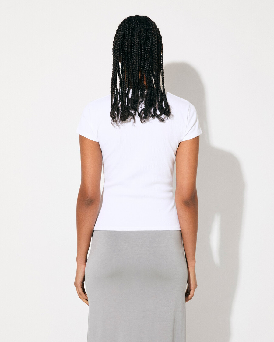 weißes damen-rippstrick-t-shirt jetzt shoppen — cdlp