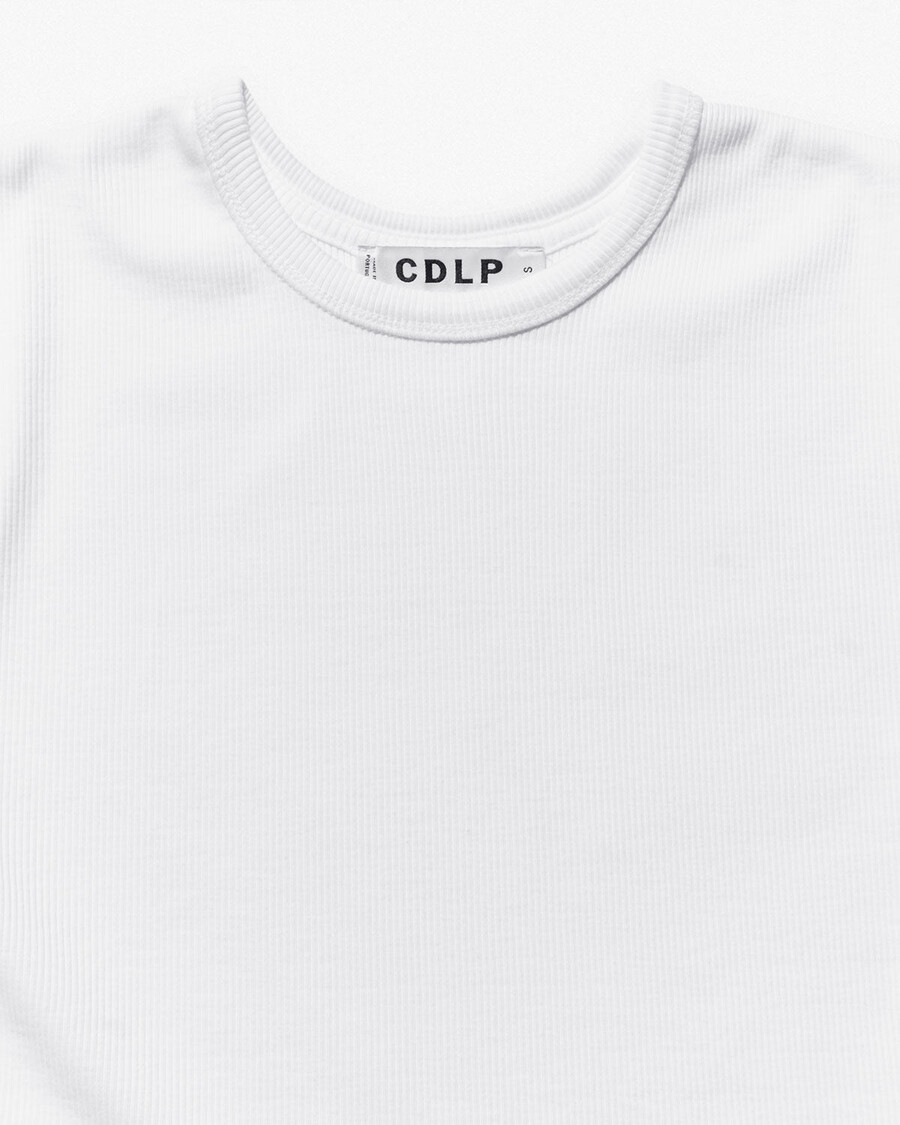 weißes damen-rippstrick-t-shirt jetzt shoppen — cdlp