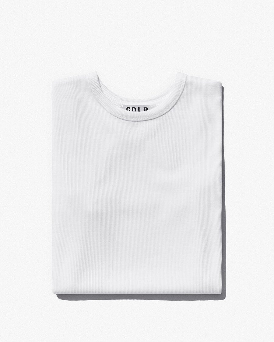 weißes damen-rippstrick-t-shirt jetzt shoppen — cdlp