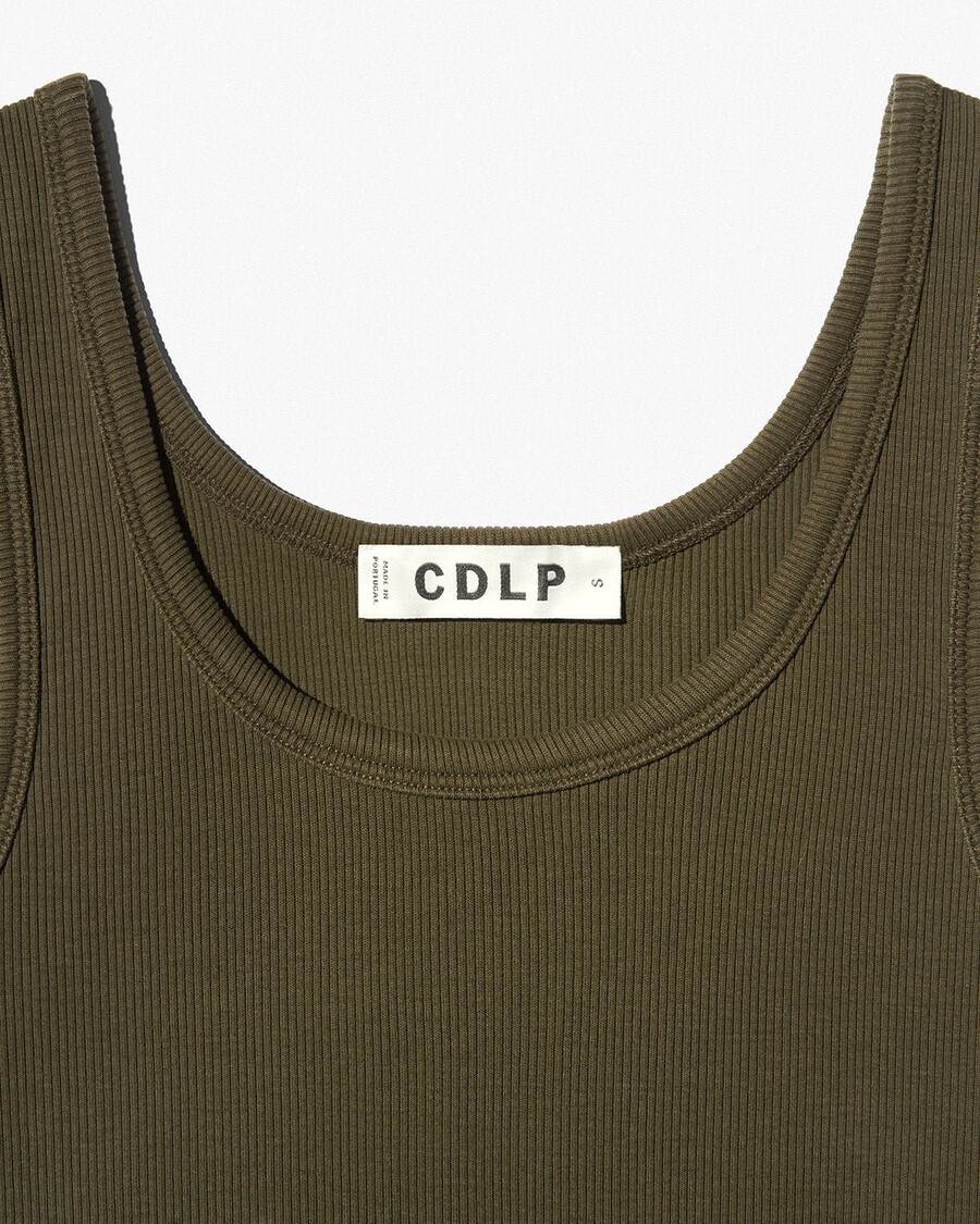x damen-ripptop in weiß und olivgrün shop — cdlp